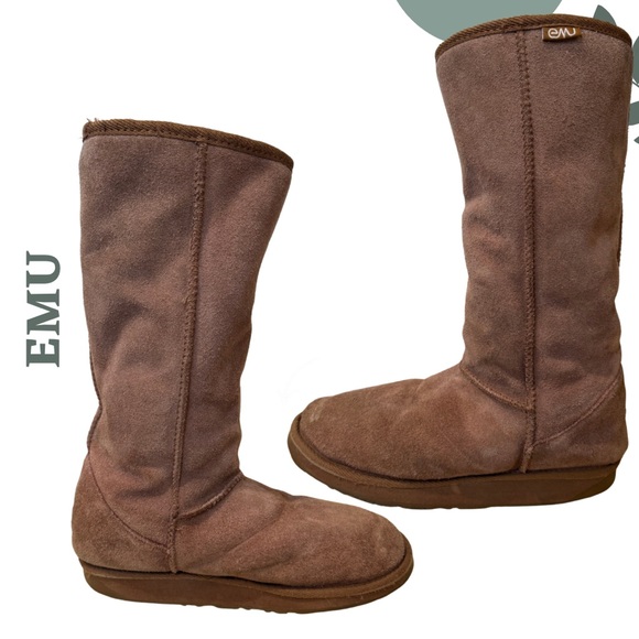 EMU Australia Tall Sheepskin Boots Brown Size 9 EU 40/41 - Picture 3 of 9